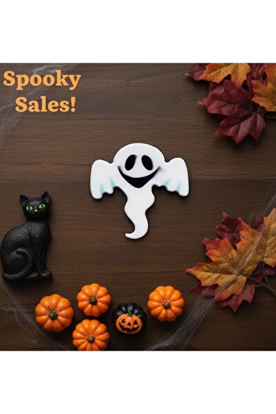 TUNA TAKI & AKSESUAR Hayalet Rozet. Pin, Broş, Cadılar Bayramı, Halloween, Korkunç. Çanta Süsü.