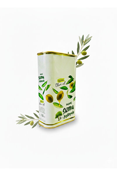 TENEKECİM 1 Lt Baskılı 12 Adet Boş Zeytinyağ - Yağ Tenekesi Kapaklı