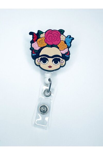 odaburada Suport pentru card de identitate Yoyo cu figură F. Kahlo