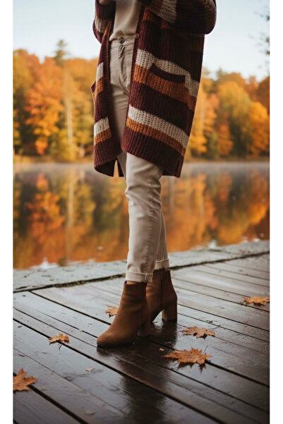 beelleshoe BEELLE SHOE Kadın LESMİRA TABA SÜET Düz Topuklu Kısa Bot