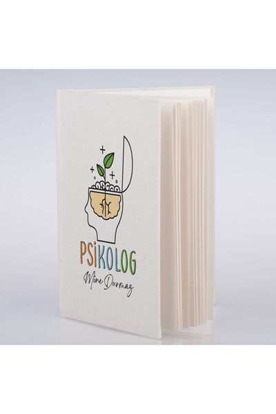 Hediyesepeti Canvas Notebook with Name Written as a Gift for Psychologist