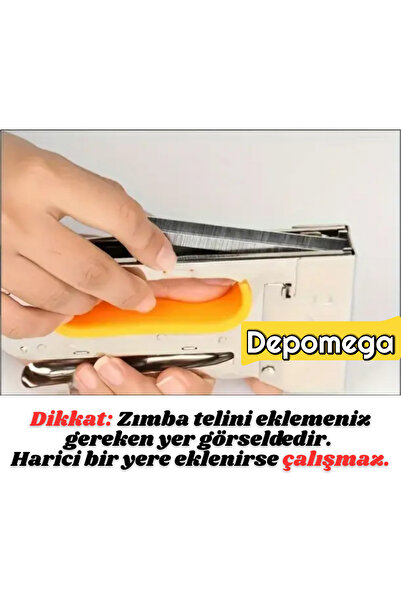 DepoMega Zımba Tabancası Mekanik Koltuk Döşeme Mobilya 5000 Adet Tel Hediye
