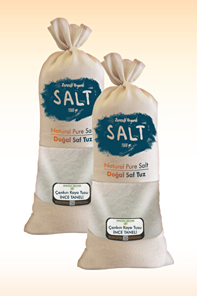 Zencefil Organik 2 Adet Çankırı Kristal Kaya Tuzu ( Ince Çekilmiş Beyaz ) Bez...