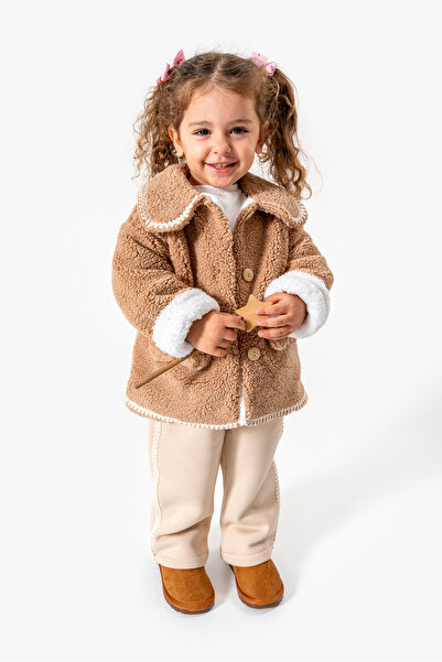 Jikko Baby Daily Baby Girl Set with Plush Jacket 8167