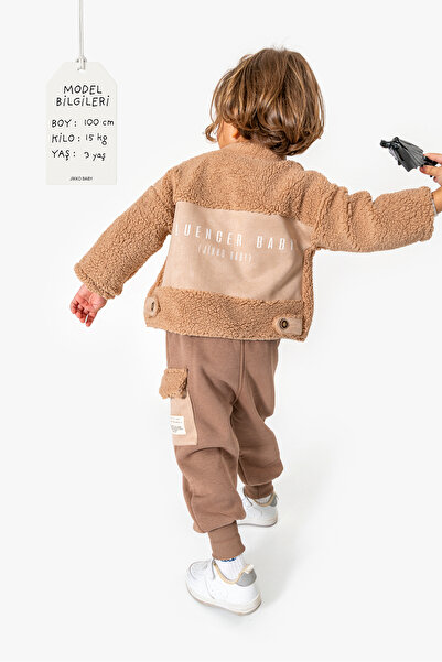 Jikko Baby Plush Coat 3-Piece Baby Set 8067