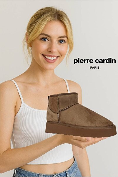 Pierre Cardin 52709 Kalın Taban Kısa Süet Kürklü Vizon Günlük Kadın Bot