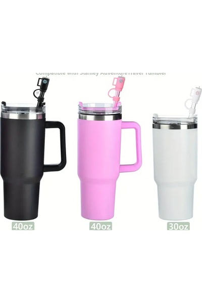 Buycobox 1 Piece Stanl. Straw Stopper Silicone Cover, for Thermoses 30&40oz Shaped Straw Sleeve for 10mm Diameter
