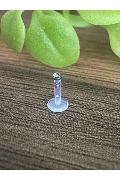 Bylin Bioplast Küçük Taşlı Labret Piercing, Tragus, Helix, Dudak Piercing-Taş...
