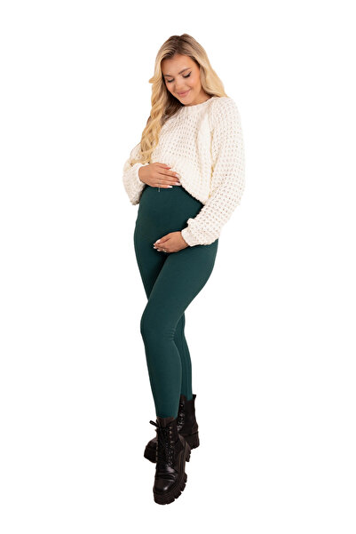 Formommy Thick maternity tights, for cold weather, Oeko-Tex, cotton/elastane, size M, green