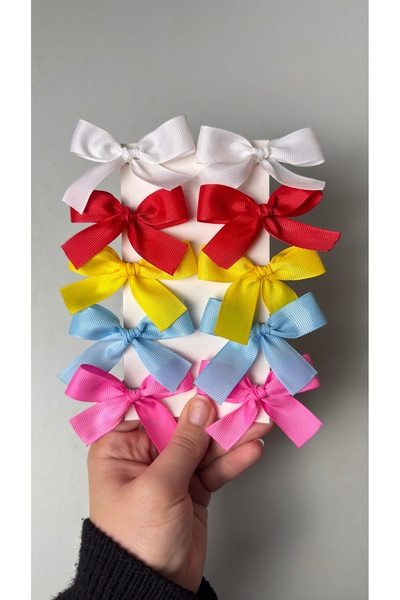 Toka Perisi Gökkuşağı Tonlar Kurdela Fiyonk 10 adet 3cm Metal Klips (kırmızı,...