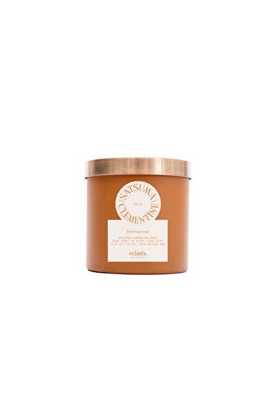 Echoes Premium natural scented candle from Echoes, Satsuma & Clementine, (luxury glass jar), 300g