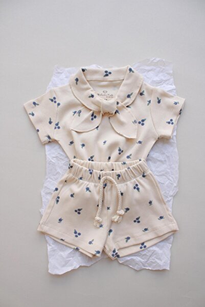 Oh La La Koala For Little Ones Blueberry Baskı Kaşkorse Yaka Bağlamalı Takım