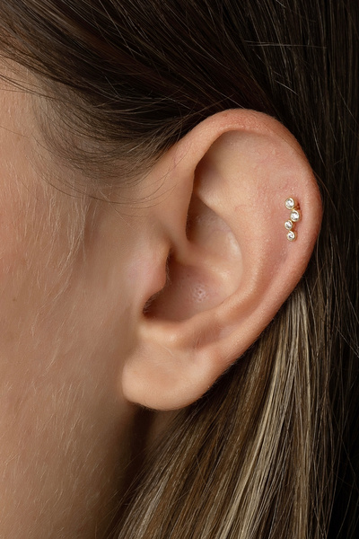Safir Kuyumculuk Altın Taşlı Tragus Piercing