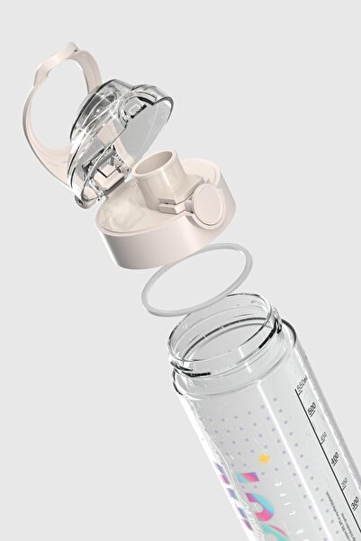 Renga Saga Patterned 630 ml Tritan Flask 912057 Beige