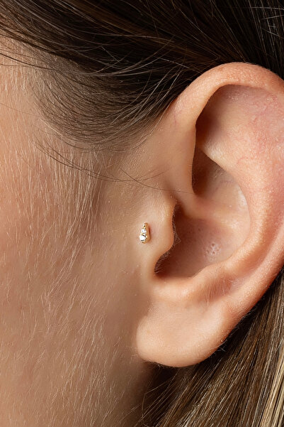 Safir Kuyumculuk Altın Mini Taşlı Tragus Piercing