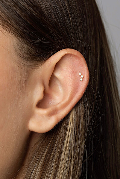 Safir Kuyumculuk Altın Taşlı Tragus Piercing
