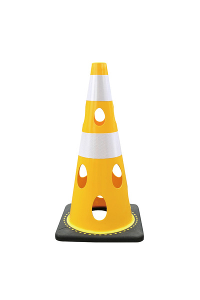 CARBOY Anti-Wind Signalling Cone Approved 70cm, Yellow | Carboysafety