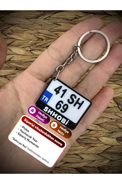 SHHOBİ Kişiye Özel İsimli Motor Plakalı Anahtarlık - Hediyelik Kişiye Özel Ta...
