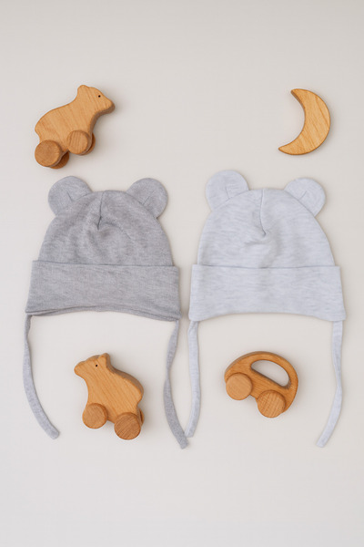 greenmoss 100% Organic Cotton 2-Piece Baby Beanie