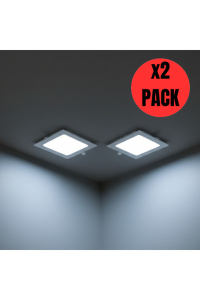 Kendal KDL412 Slim Kare LED Panel 2'li Spot Gömme 12W 1020 Lümen -Beyaz-6500K