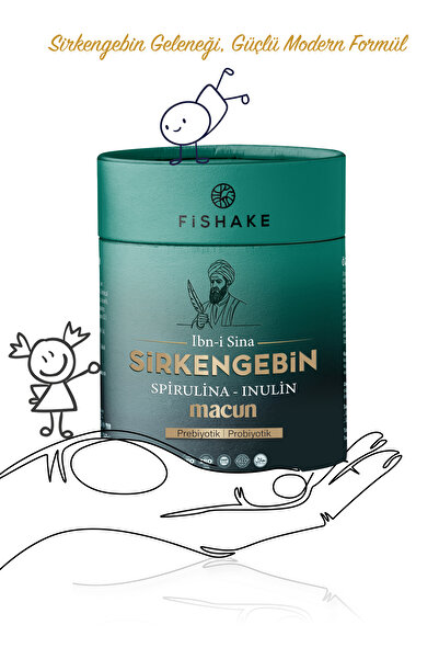FiShake İbn-i Sina Sirkengebin Macun Spirulina ve İnülin Karışımlı Özel Prebi...