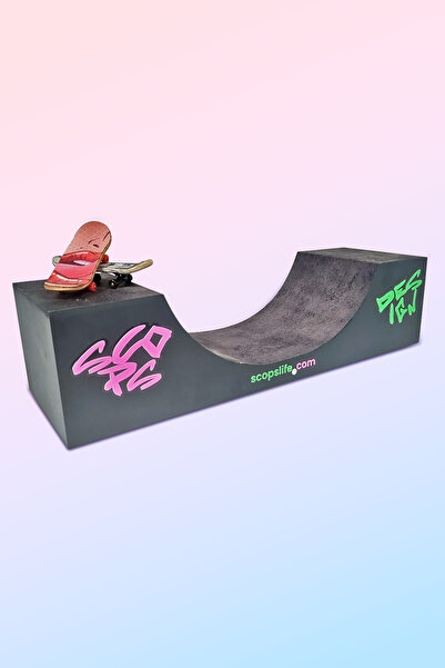 SCOPS Parmak Kaykay Rampası - Doğal Ahşap (2 adet Parmak Kaykay Hediyeli)