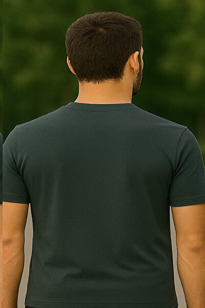 Maccali Men's Crew Neck Text Print Short Sleeve Smoked T-Shirt