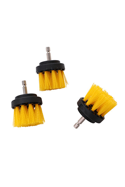 Lawazim Drill Cleaning Brush Set 3-Piece - 1/4" Hex Drill Scrub Brushes for Tile & Kitchen