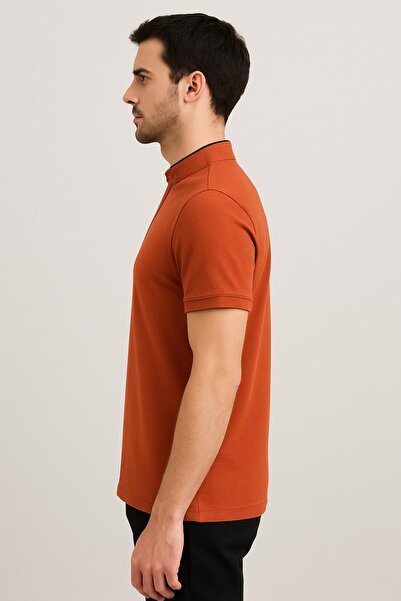 Maccali Ανδρικό κοντομάνικο γιακά δικαστή, καλοκαιρινό μπλουζάκι με χαλαρό μαύρισμα