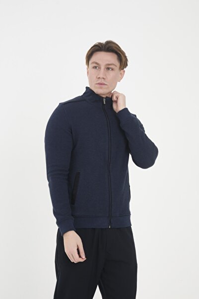 Maccali Ανδρικό PeakLayer Basic Χειμερινό Μπλε Φούτερ με τσέπες με φερμουάρ