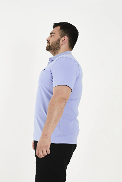 Maccali Men's 5 Li Basic Large Size Long Polo Neck T-Shirt