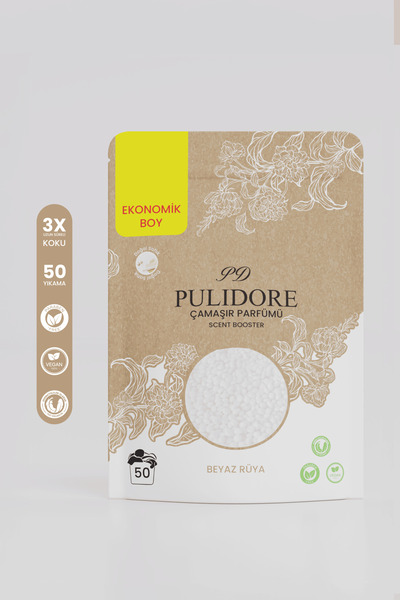PULIDORE Granül Çamaşır Parfümü & Çamaşır Yumuşatıcı Beyaz Rüya 525 gr ( 50 Y...