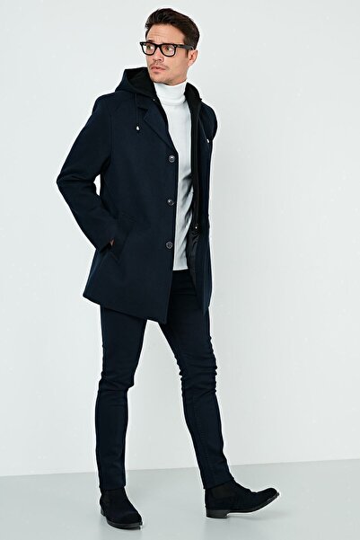 Buratti Бавовняний капюшонний кашеміровий пальто для чоловіків ПАЛЬТО 5841013