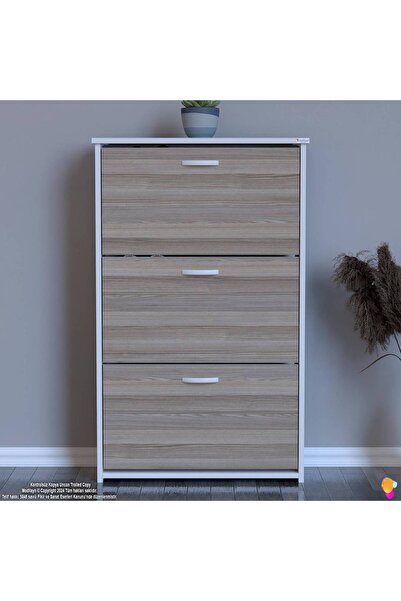 Modilayn WEST Antre 72x116x26 cm’ lik 3 Düşer Kapak 6 Göz Bölmeli Ayakkabılık