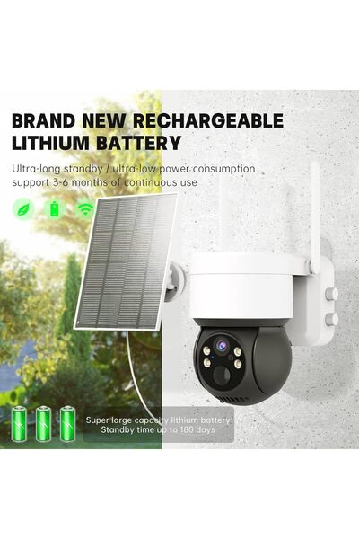 Generic كاميرا مراقبة تعمل بالطاقة الشمسية بتقنية واي فاي مع رادار لكشف الحركة ورؤية ليلية