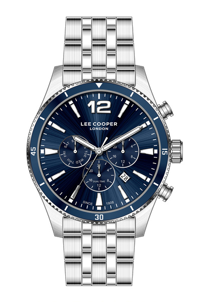 Lee Cooper Orijinal Fonksiyonları Aktif Lacivert Gümüş Beyaz Takvimli Erkek Kol Saati