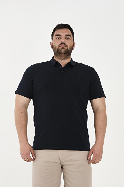 Maccali Men's Elite Comfort Short Sleeve Basic Summer Polo Neck T-Shirt Navy Blue