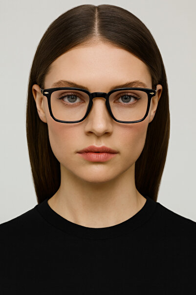 Chunky Frame Yaoks Unisex Black Framed Blue Block Blue Light Protection Screen Glasses