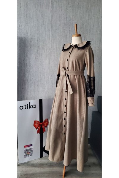Atika Moda The Secret of Elegance |   2025-2026 Winter Fish Fabric Long Dress