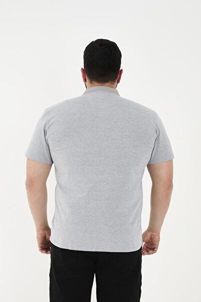 Maccali Men's Elite Comfort Short Sleeve Basic Summer Polo Neck T-Shirt Gray