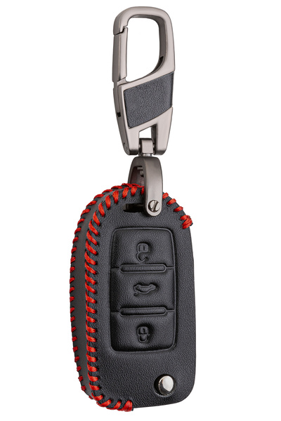 Alisveristime Vw Polo, Golf, Passat, Touran, Bora Deri Anahtar Kılıfı (3 Buton)