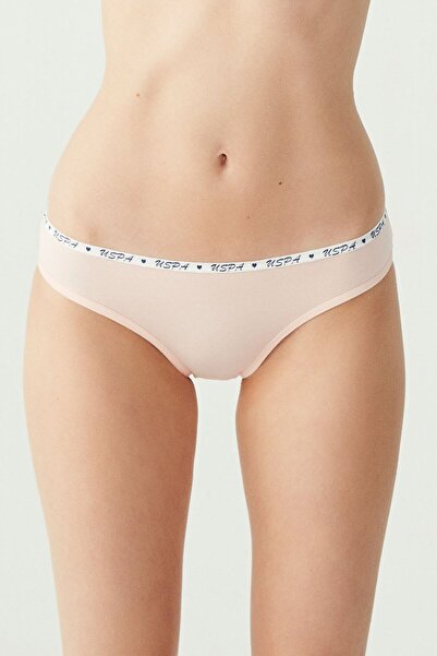 U.S. Polo Assn. Women's White - Salmon - Gray Melange 3-Piece Slip