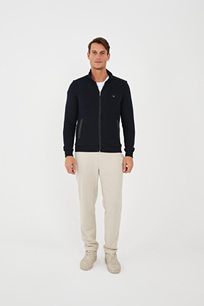 Maccali Ανδρικό φούτερ PeakLayer Basic Winter Navy με τσέπες με φερμουάρ