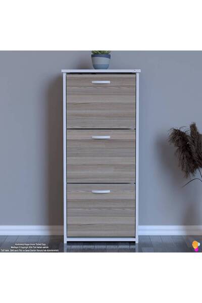 Modilayn WEST Antre 52x116x 26 cm’ lik 3 Düşer Kapak 6 Göz Bölmeli Ayakkabılık