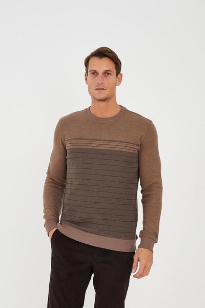 Maccali Ανδρικό φούτερ CityChic με μονόχρωμο λαιμόκοψη χειμερινό βιζόν