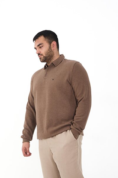 Maccali Ανδρικό μπλουζάκι Comfortfit Winter Plain Mink Oversized Polo γιακά