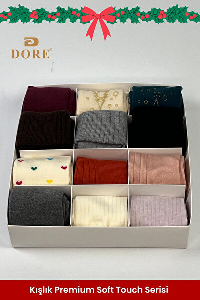 Dore Original Women's 12-Piece Gift Boxed Socks Set Winter Christmas Gift Premium Socks Set 12-Pack