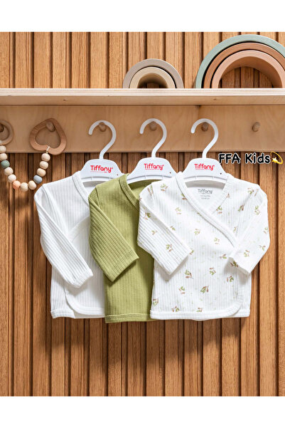 Tiffany Pamuklu Green Plant Theme 3'lü Üst Zıbın