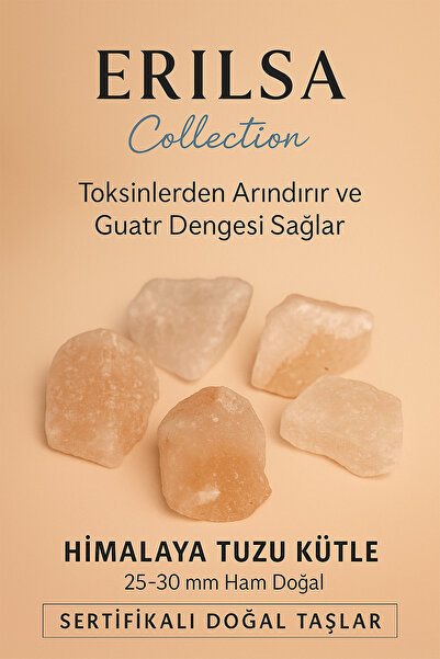 Tesbih Atölyesi Sertifikalı Himalaya Tuzu Kütle 25–30 mm Ham Doğal – Toksinle...