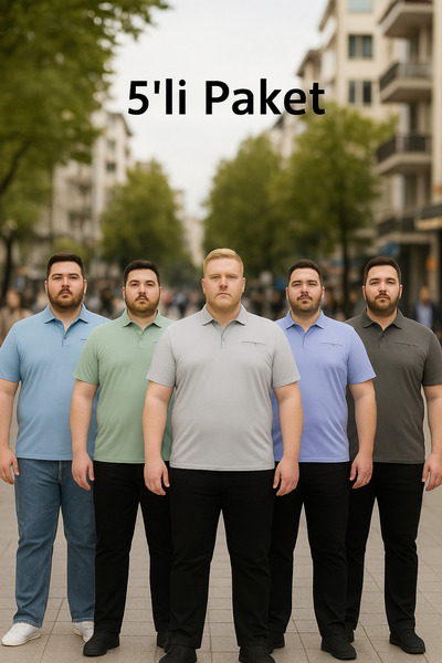 Maccali Ανδρικό μπλουζάκι με γιακά πόλο 5 τεμαχίων μεγάλου μεγέθους